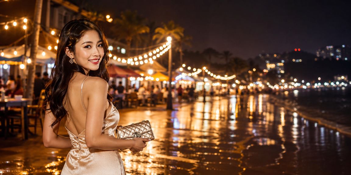 Cảnh đêm chợ Đà Lạt với người dùng mới đăng ký tài khoản nhận thưởng và bắt đầu hành trình VIP