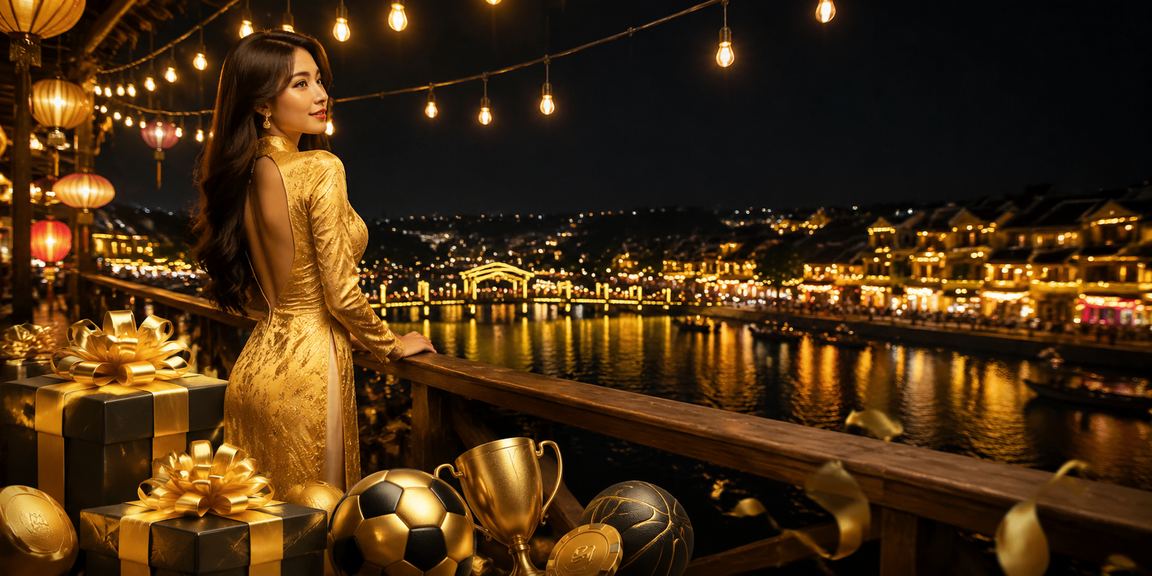 Người dùng tại Hội An trong trang phục áo dài sử dụng nền tảng cá cược thể thao 1188 an toàn và bảo mật