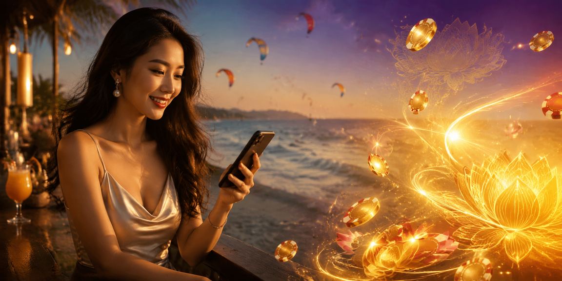 Người dùng tại Mũi Né tham gia slot game với hạn mức cao và trải nghiệm High Roller trên bãi biển